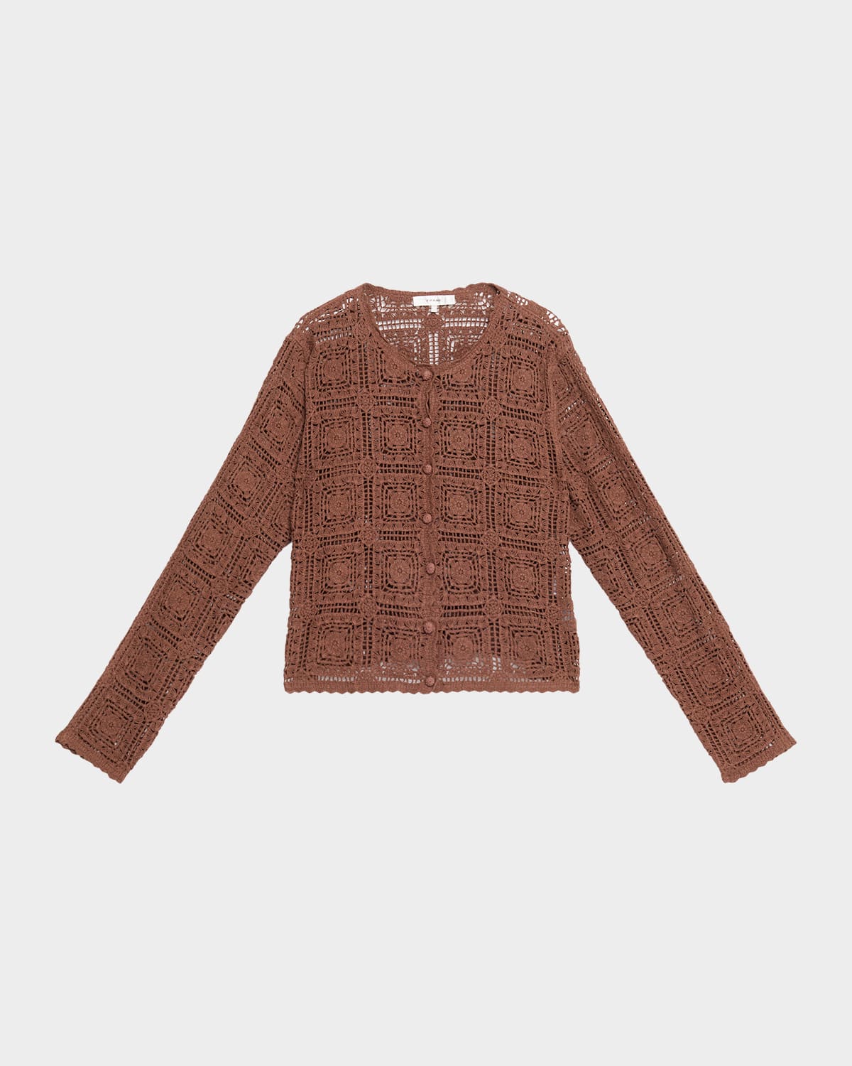 Frame The Crochet Cardigan In Brown