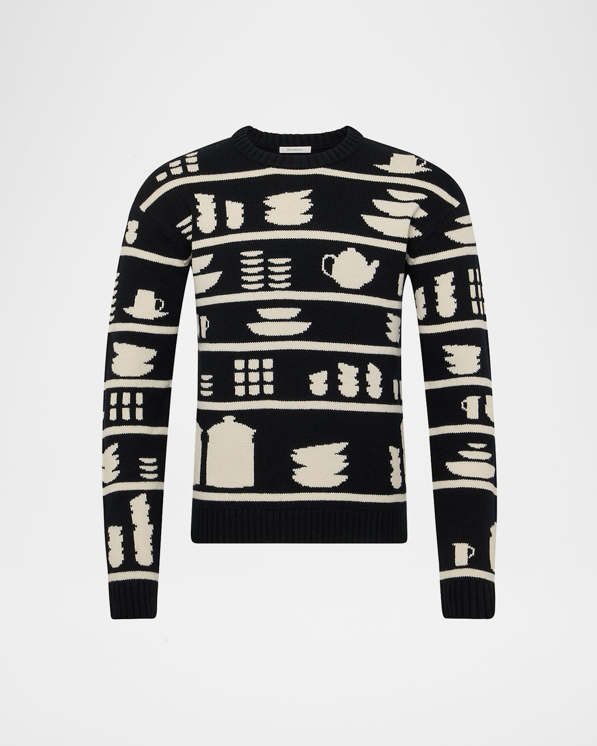 Jw Anderson Tableware-pattern Crew-neck Sweater In Multi