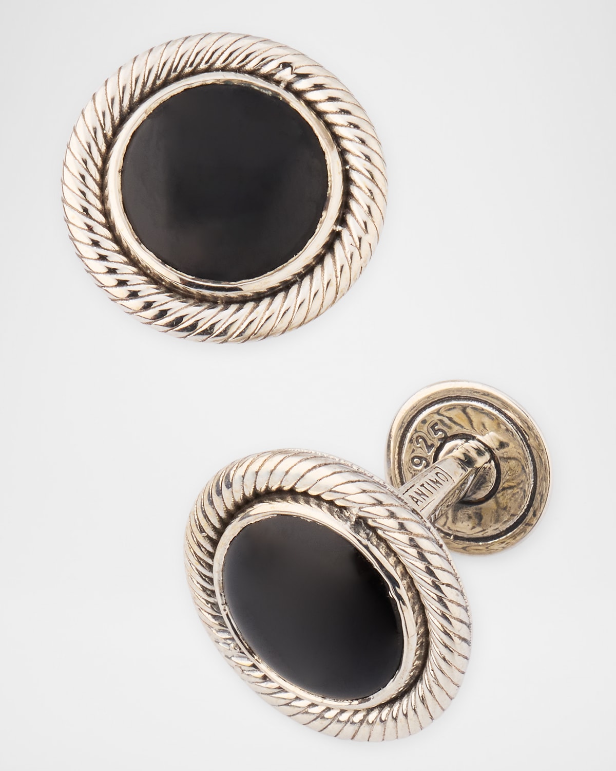 Men's Kavos Sterling Silver Black Onyx Cufflinks