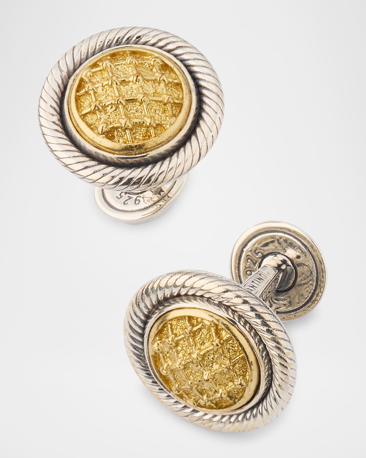 Men's Kavos Sterling Silver and Bronze Cufflinks