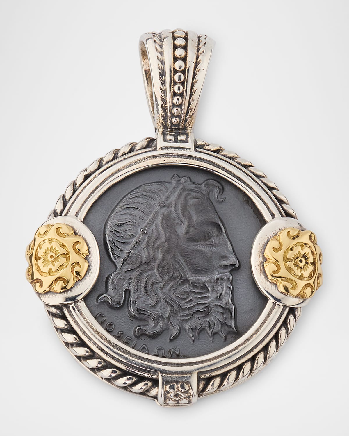 Men's Hydra Hematite Coin Pendant