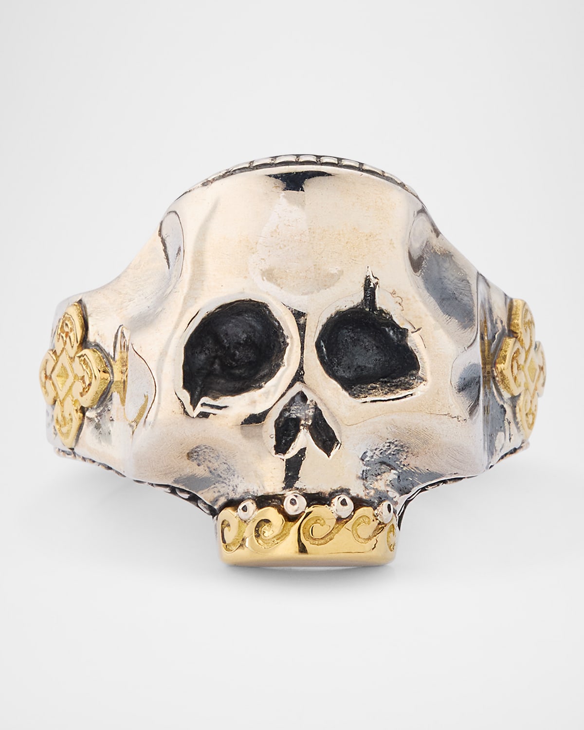 Men's Hydra Sterling Silver and 18K Gold Skull Ring