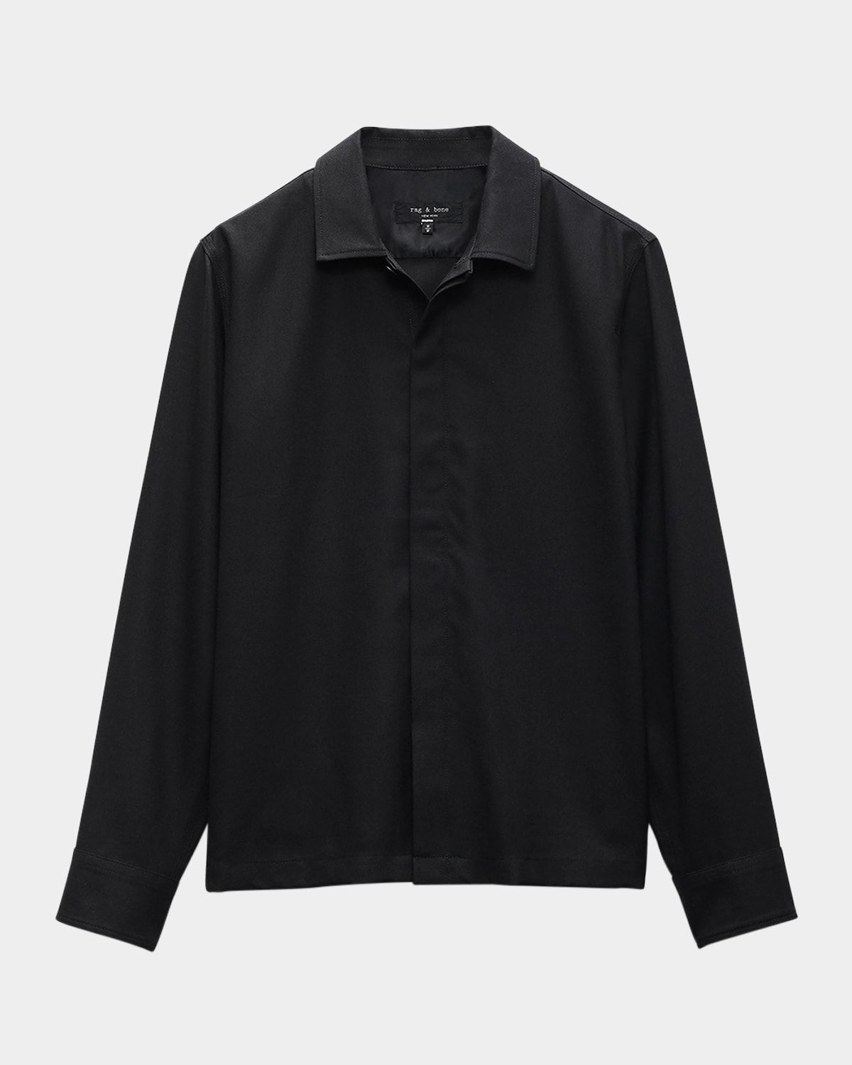 Rag & Bone Men's Ripstop Wool Overshirt In Black
