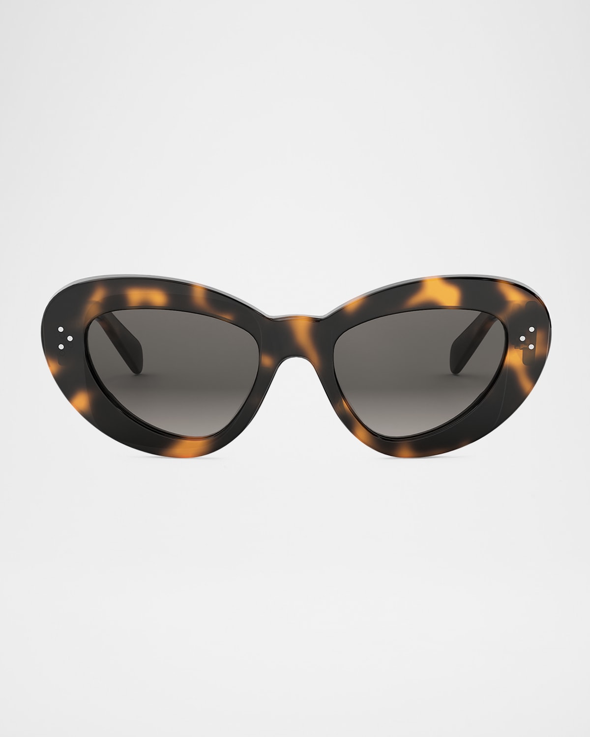 Celine 3 Dots Cat Eye Sunglasses In Dark Havana Gradient Brown