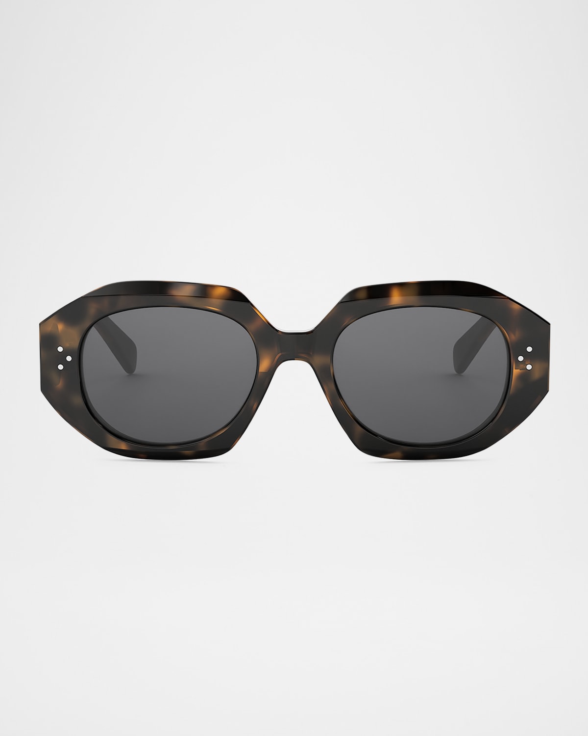 Celine 3 Dot Geometric Square Sunglasses In Blonde Havana Smoke