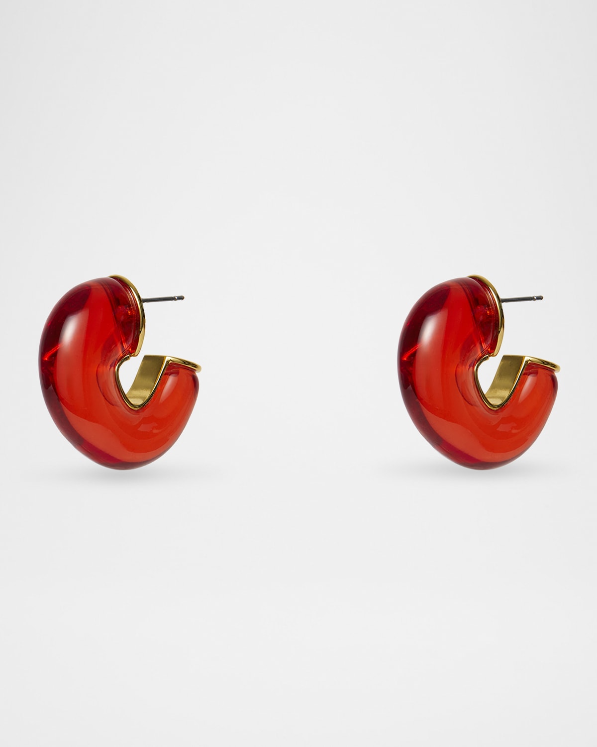 Birthstone Chunky Hoop Earrings, Red Ruby