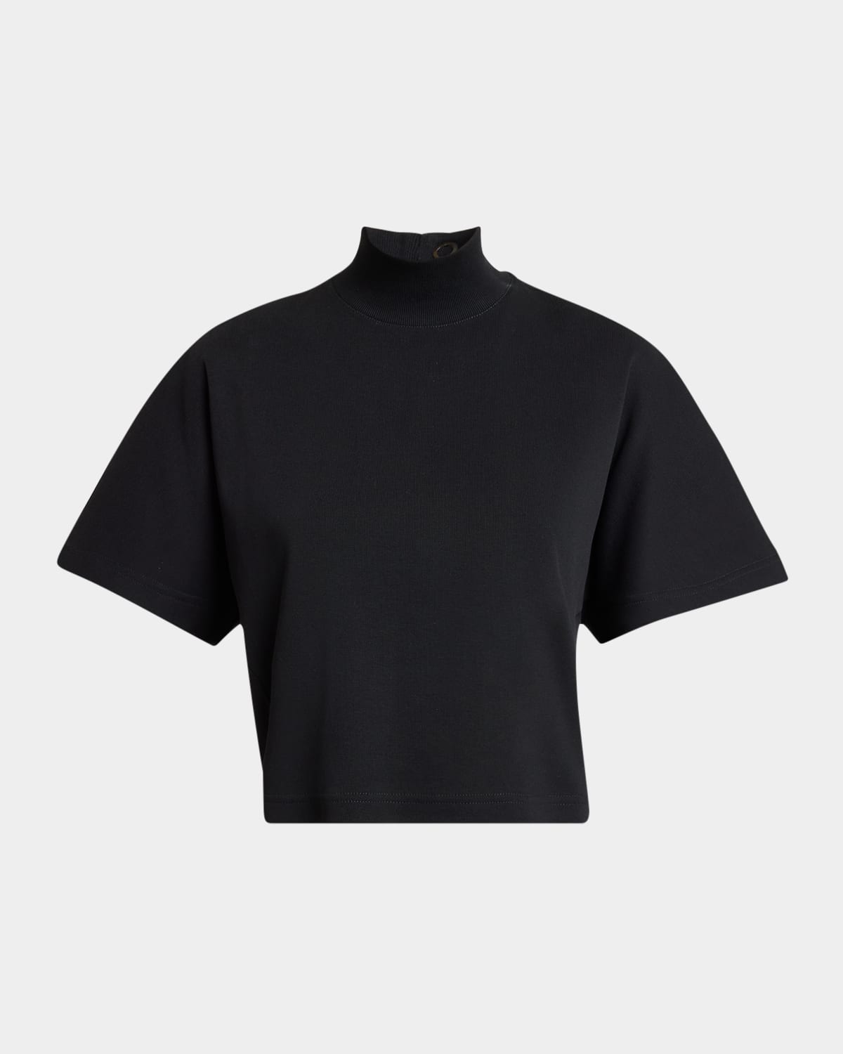 Alaïa Alaia Black Cotton Turtleneck Top Women In Blue