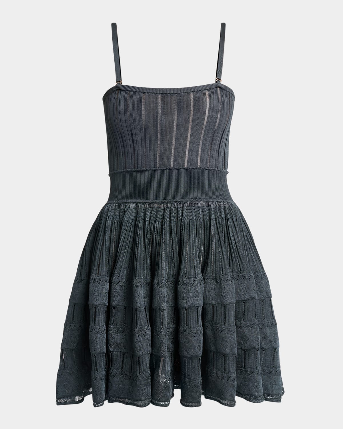 Alaïa A-line Crinoline Mini Dress With Removable Straps In Black