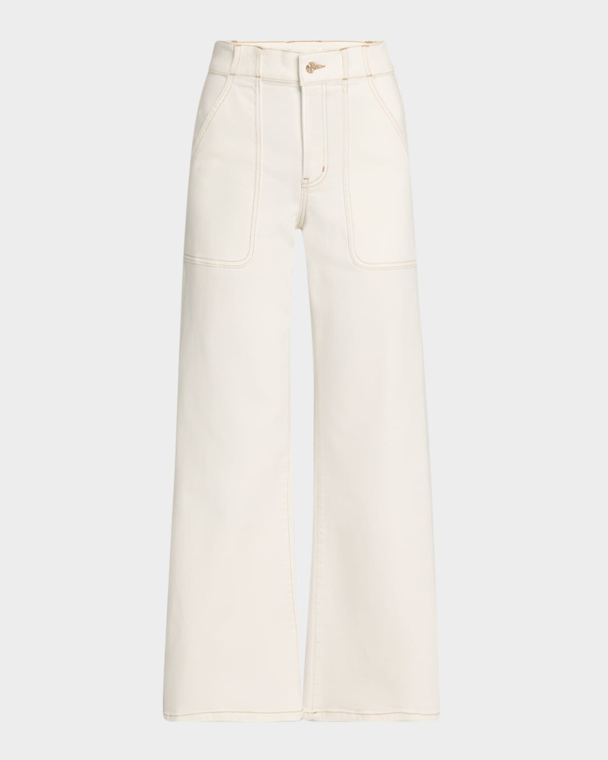 Frame Triple Binding Blanc Wide Leg Jean In Au Natural Clean
