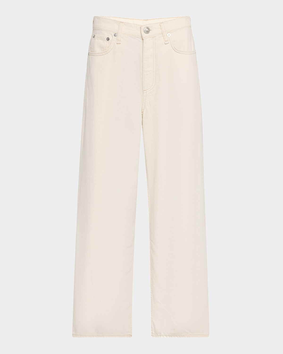 Rag & Bone Featherweight Andi High-rise Wide Ankle Jeans In White