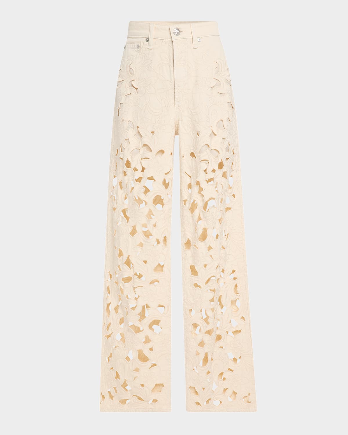 Shop Rag & Bone Logan Mid-rise Floral Cut-out Jeans