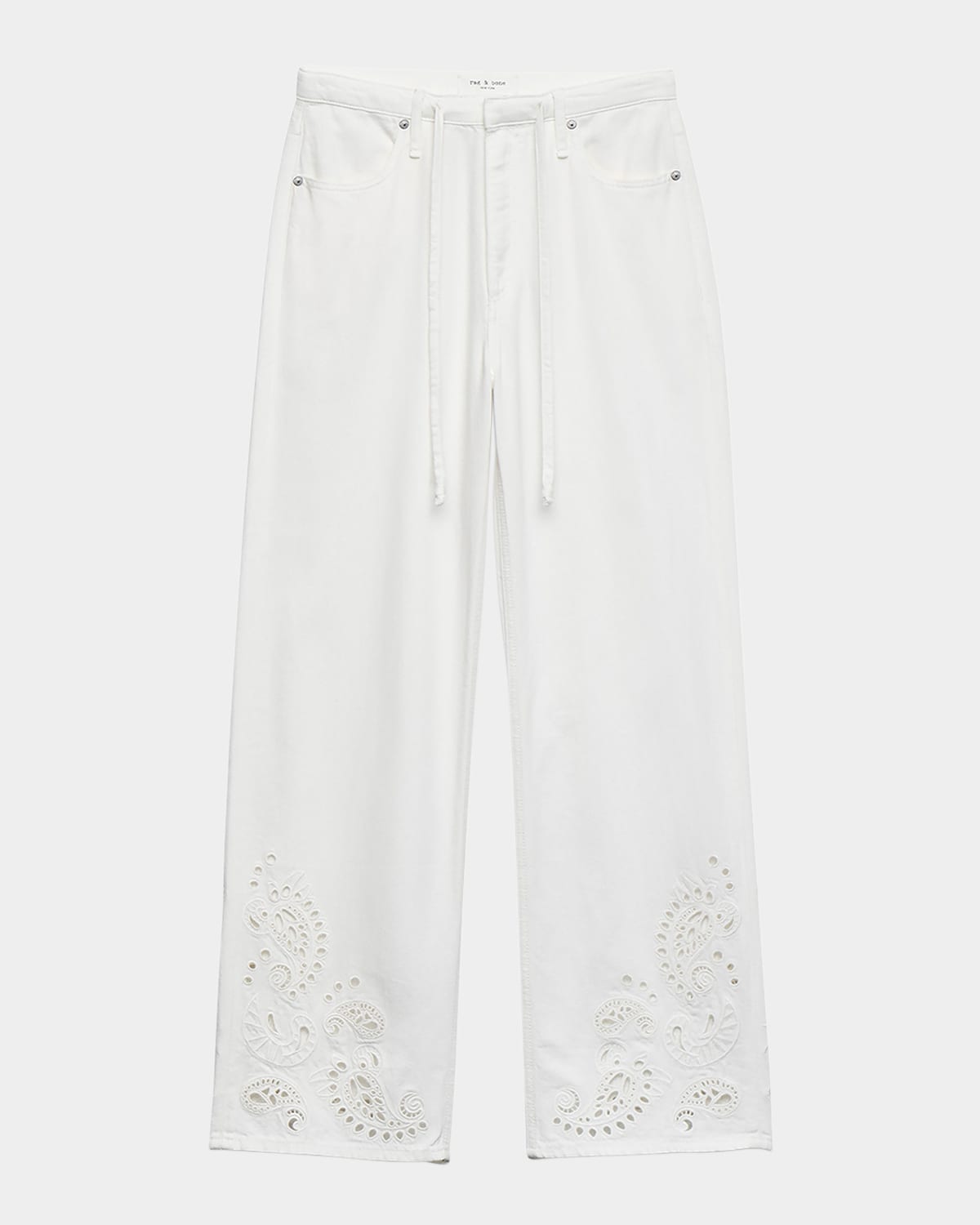 Rag & Bone Ultra Featherweight Phoebe Drawstring Embroidered Jeans