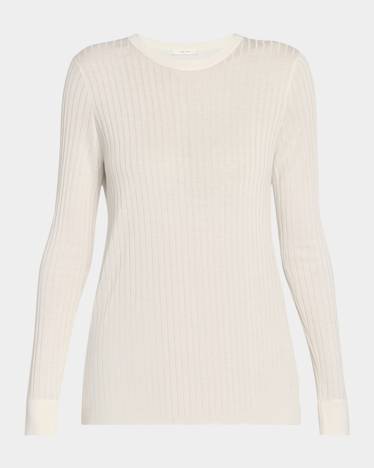The Row Keya Rib Long-sleeve Top In White