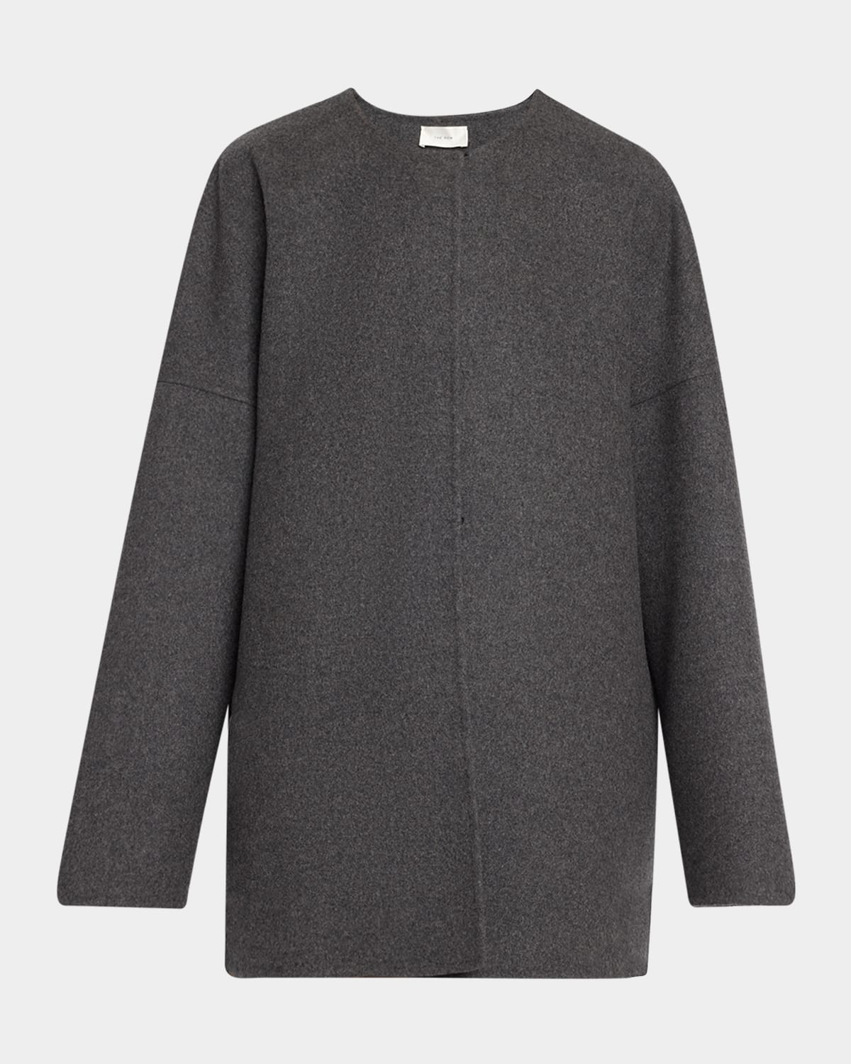 The Row Elke Brushed Cashmere Single-breasted Jacket In Gray