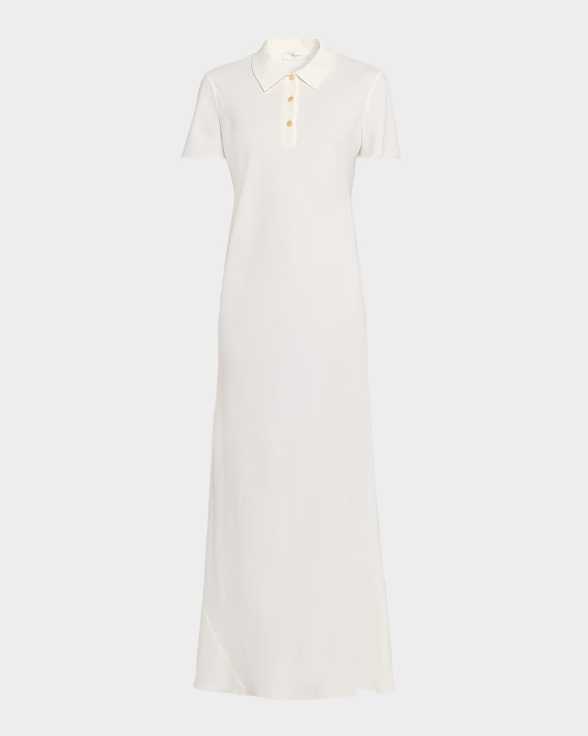The Row Valenit Short-sleeve Maxi Polo Dress In White