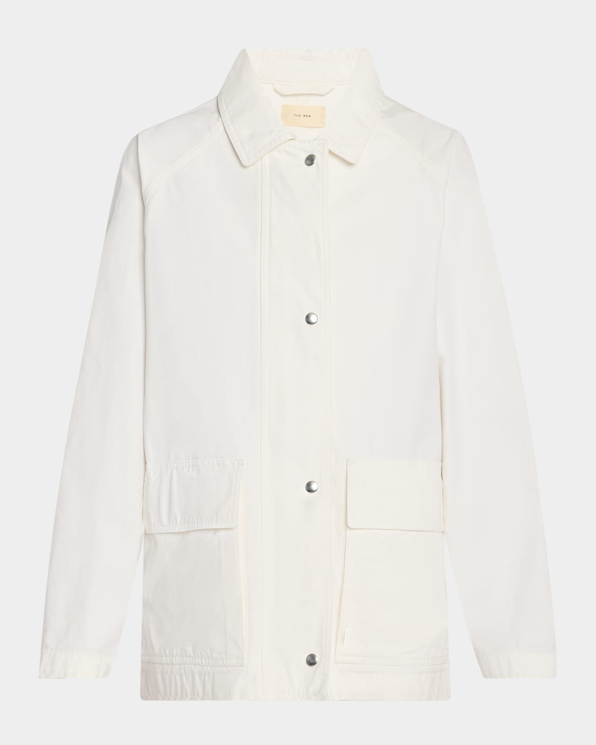 The Row Elodianna Long-sleeve Cotton Utility Jacket In White