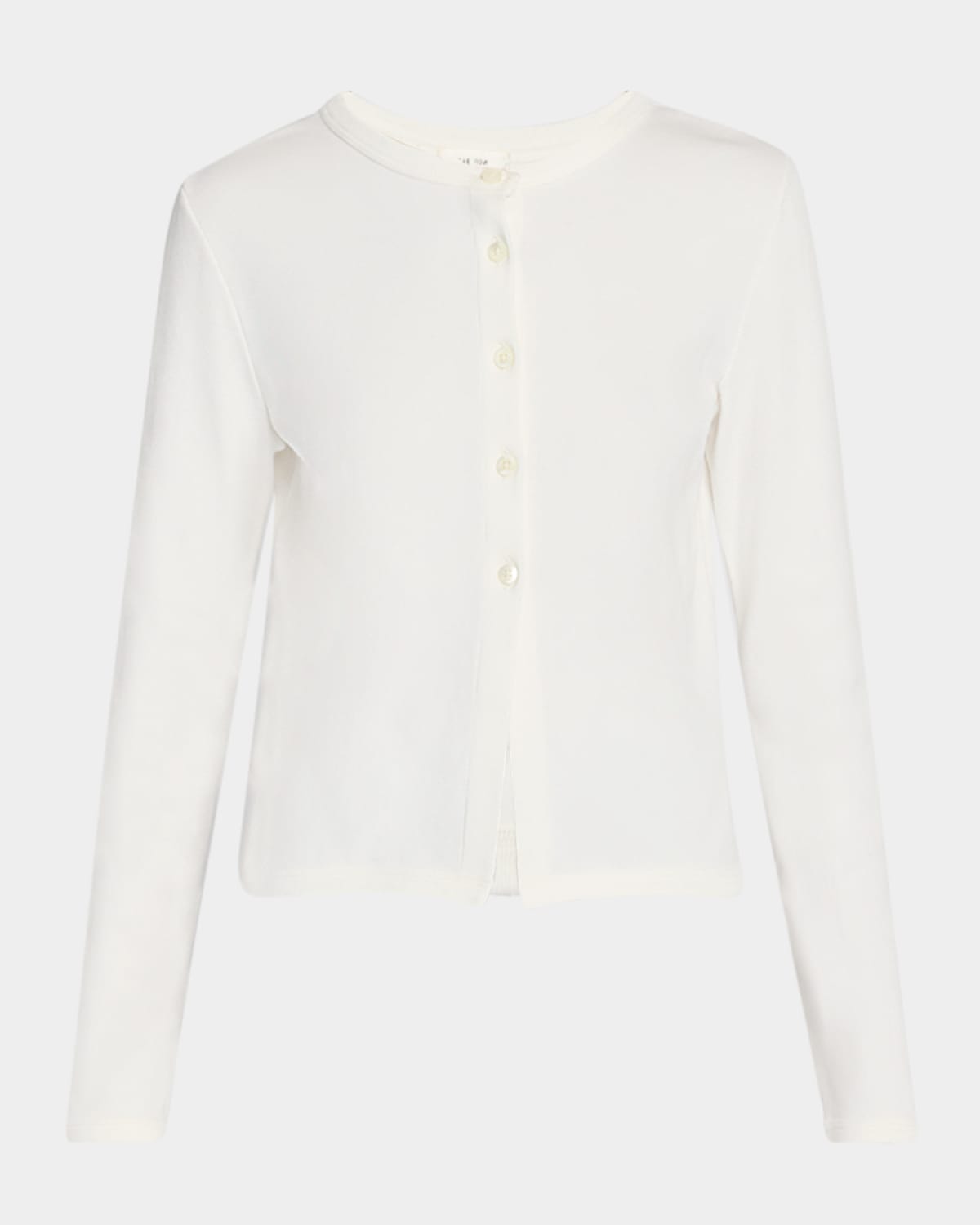 The Row Gretas Cotton Crewneck Cardigan In Black