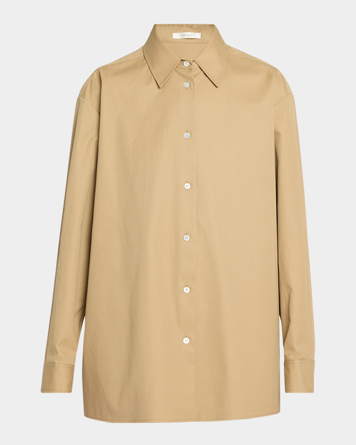 The Row Tansy Cotton-cashmere Button-down Shirt In Animal Print
