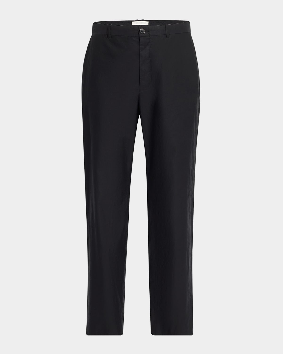 The Row Zuzana Cotton Straight-leg Ankle Pants In Black
