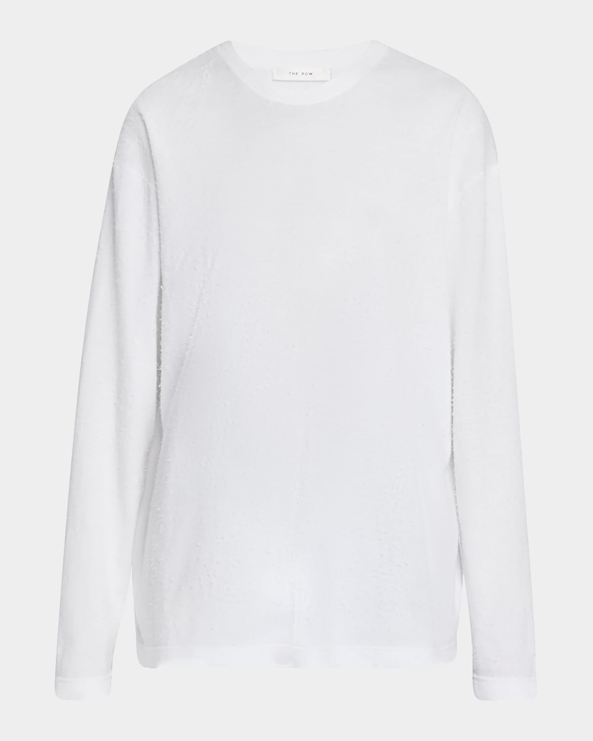 The Row Kabira Textured Cotton Long-sleeve T-shirt In White