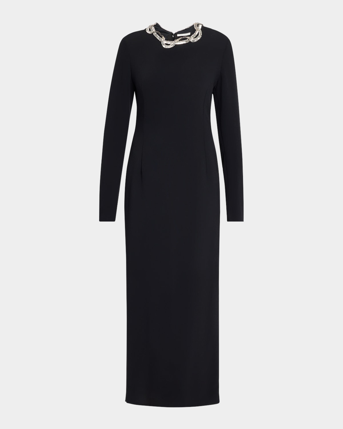 The Row Mitsuko Crystal Long-sleeve Maxi Dress In Black