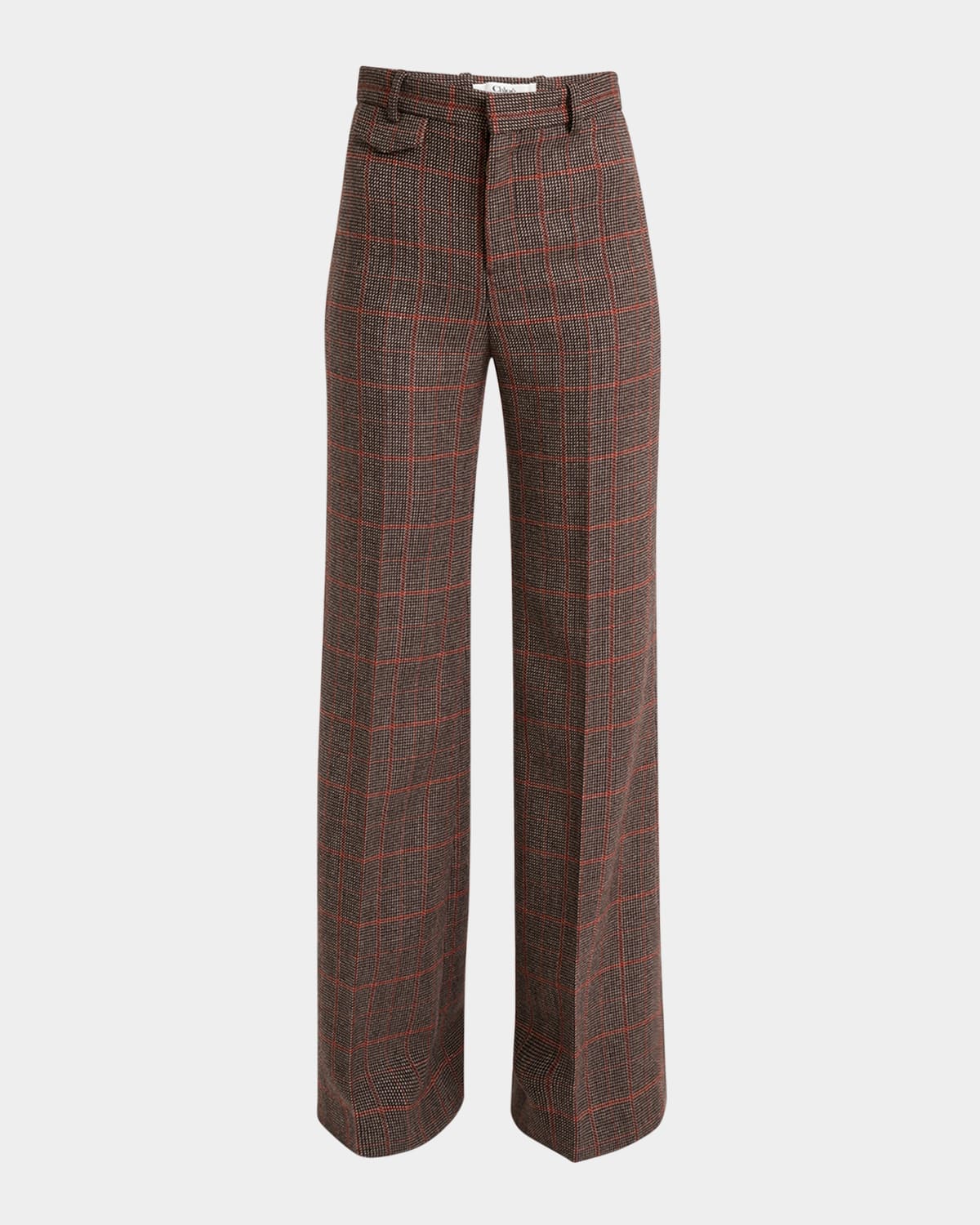 Chloé Plaid Wide-leg Pants