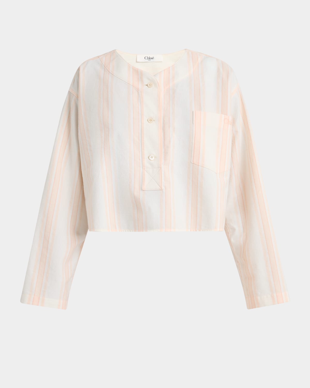 Chloé Striped Long-sleeve Crop Top