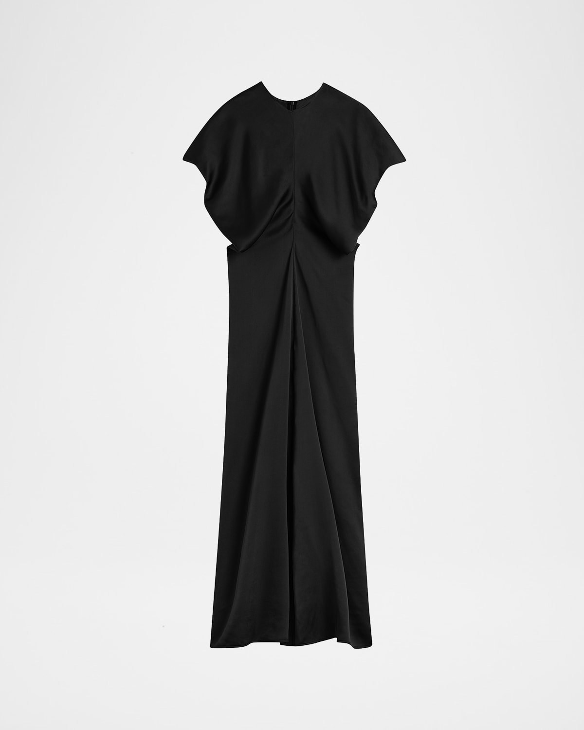 Slouch Waist Short-Sleeve Ankle Dress