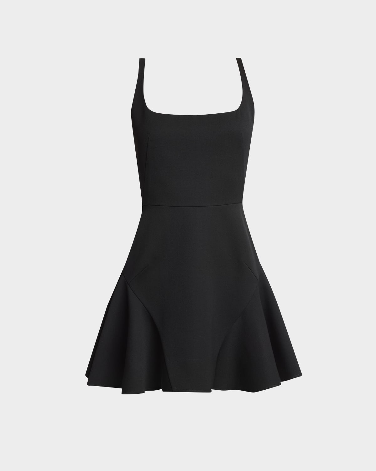 Givenchy Square-neck Sleeveless Ruffle Fluted Mini Dress In Black