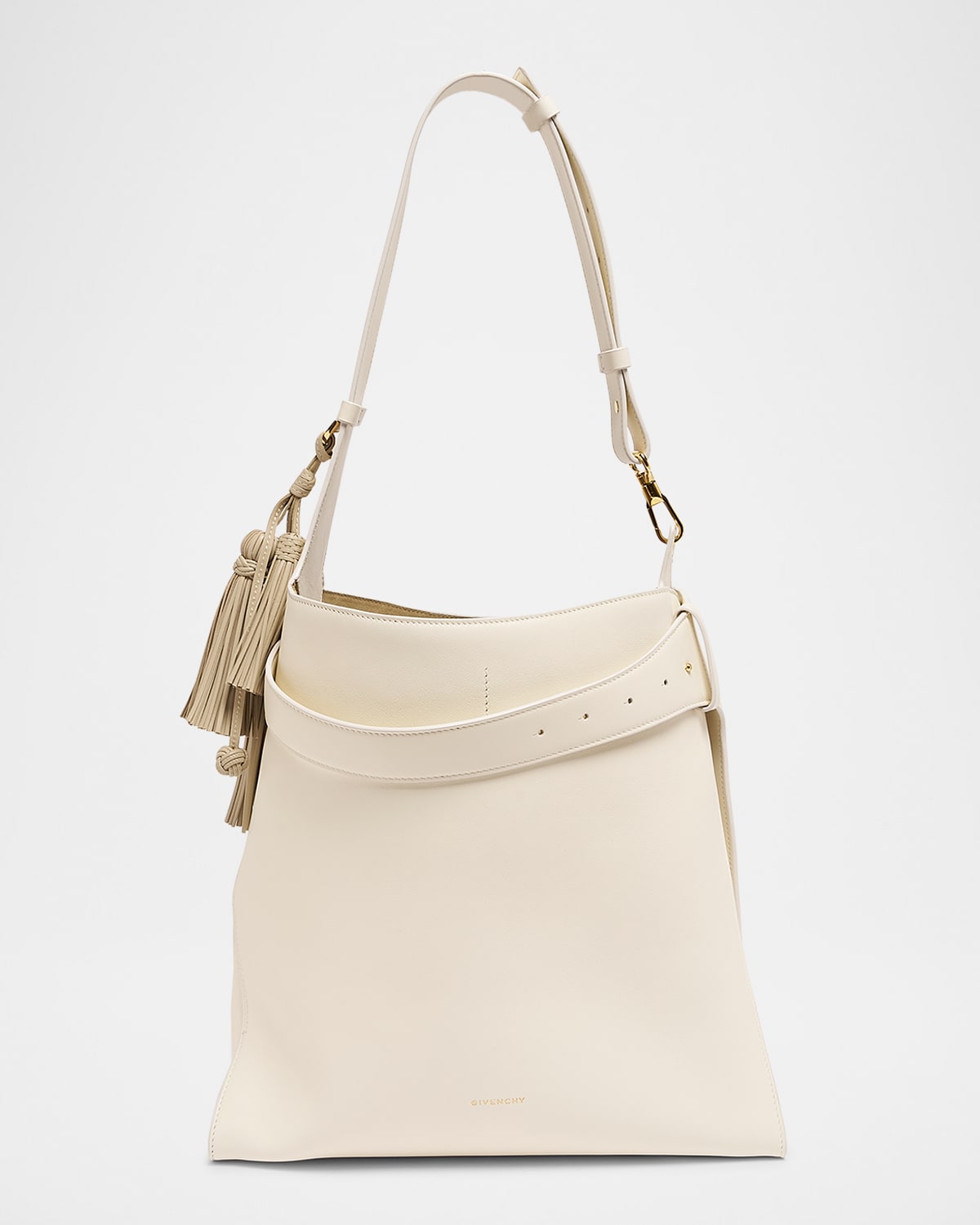 Givenchy Day Medium Hobo Bag In Smooth Leather In White