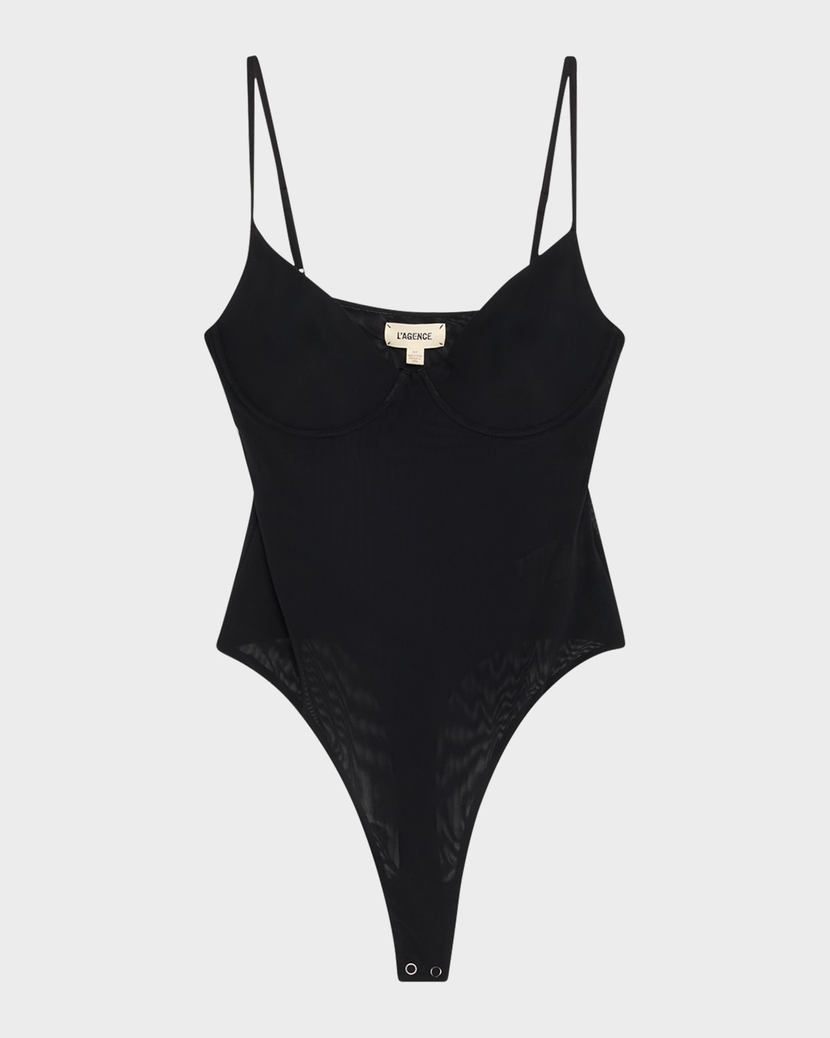 L'agence Elowen Mesh Bodysuit In Black