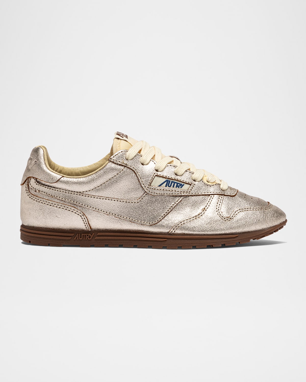 Autry Windspin Retro Metallic Runner Sneakers In Gold