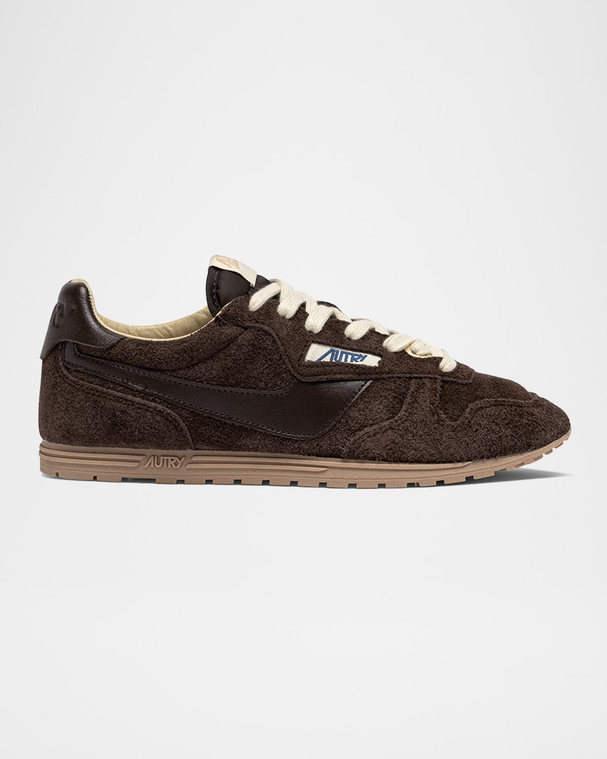 Autry Windspin Panelled Brushed Suede Sneakers In Brown