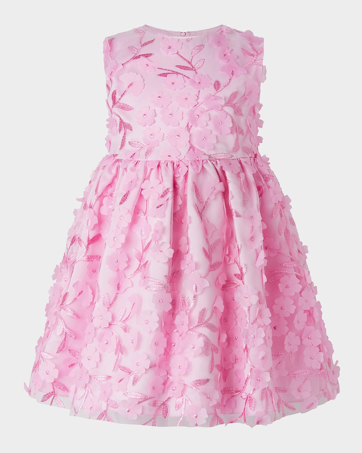 Rachel Riley Girl's Rose Applique Party Dress In Pink