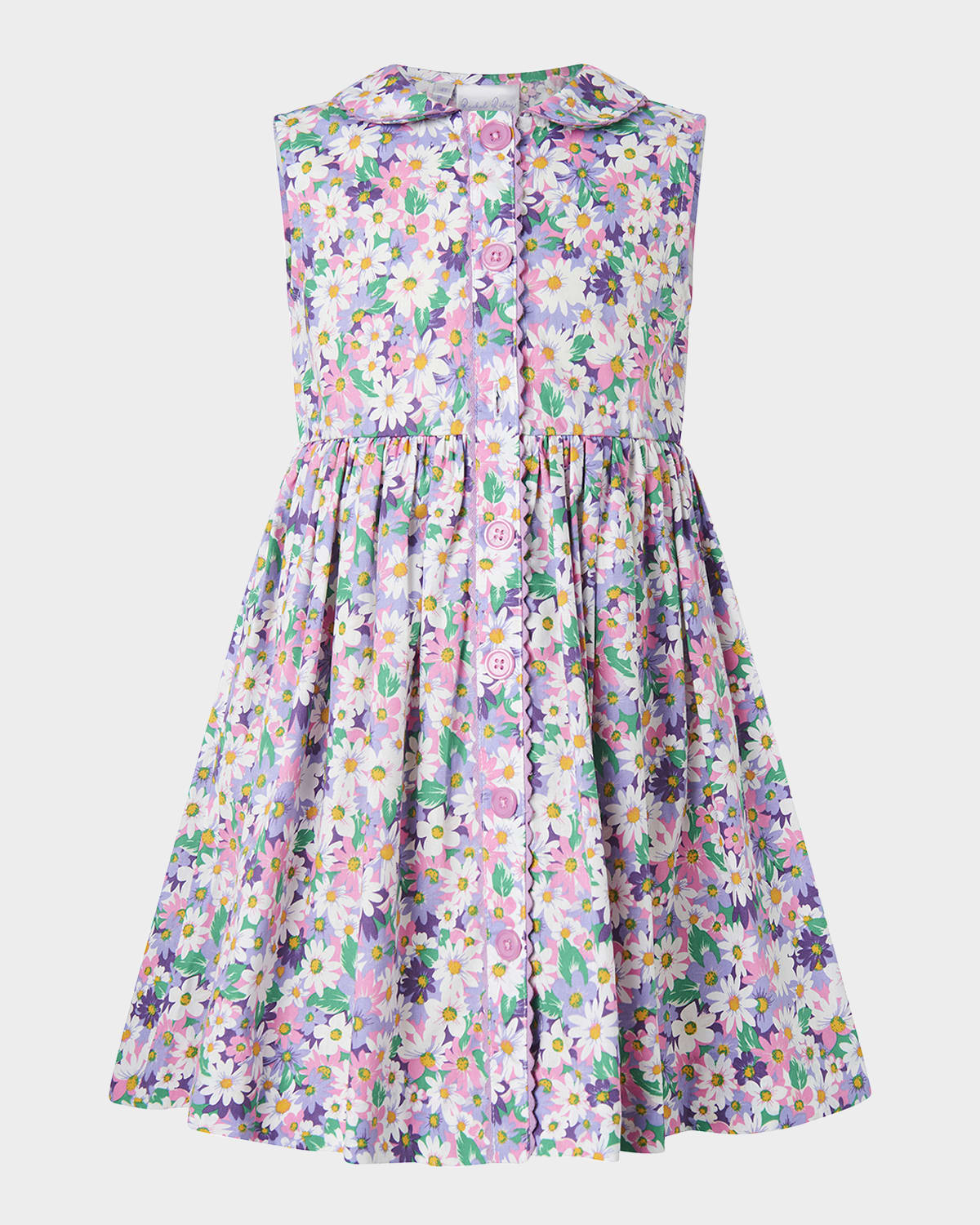 RACHEL RILEY GIRL'S ASTER SLEEVELESS BUTTON-FRONT DRESS 