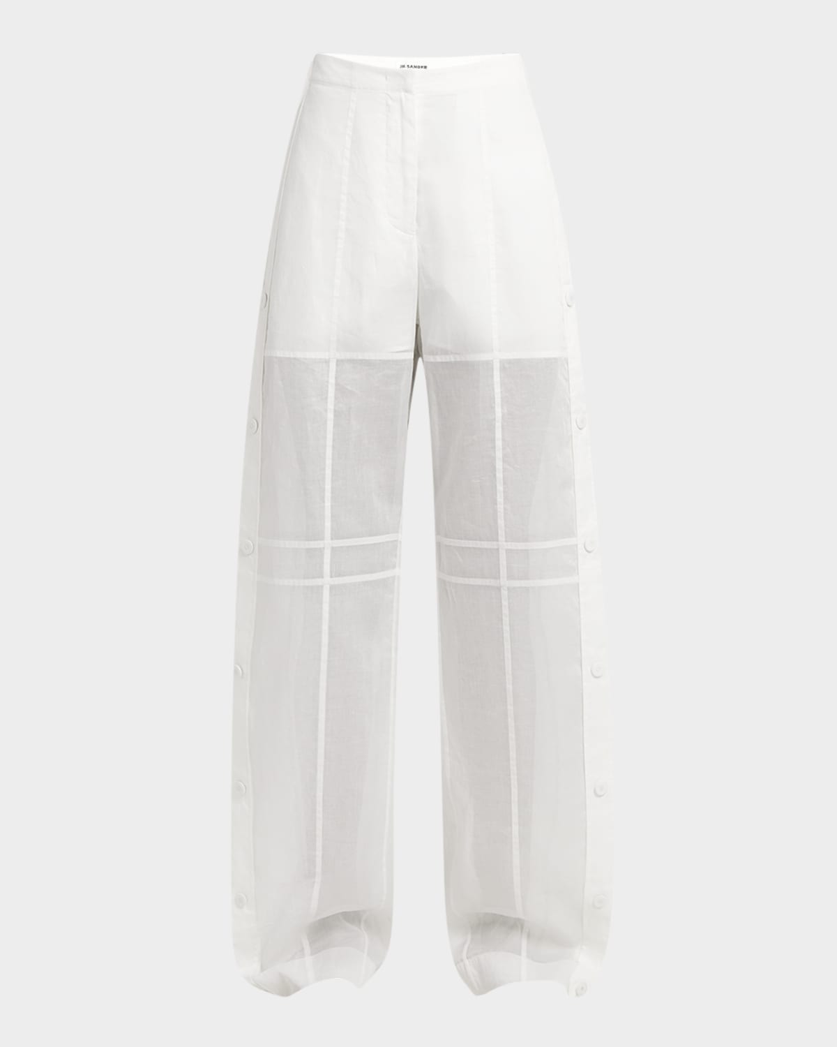 Jil Sander Button-side Relaxed Straight-leg Paneled Pants In White