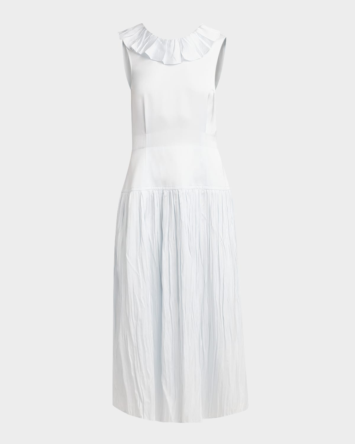 Ruffle Sleeveless Drop-Waist Backless Ankle Dress