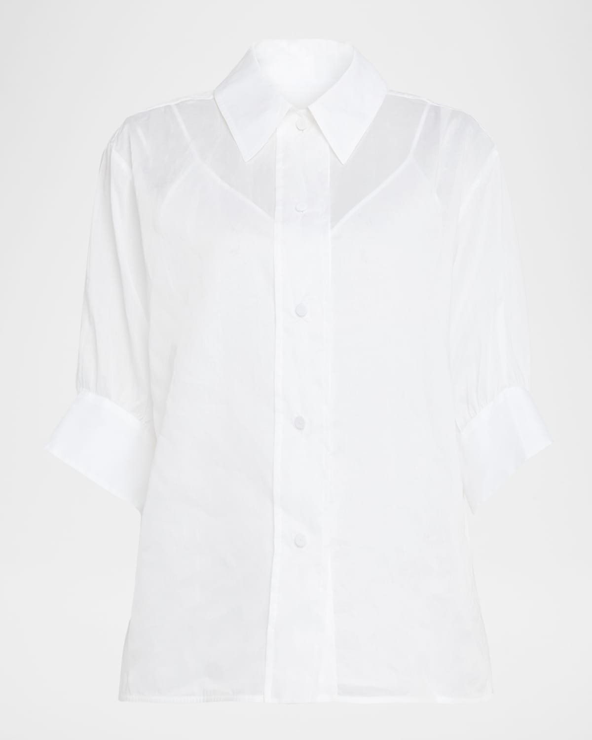 Volume Short-Sleeve Cotton Boxy Shirt