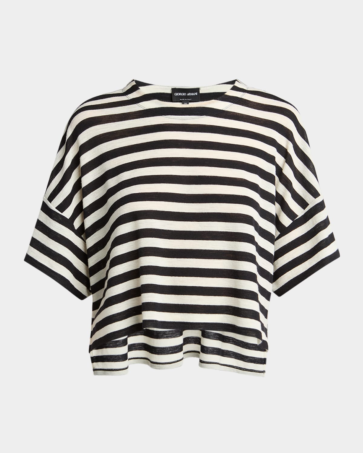Giorgio Armani Stripe High Low Wool T-shirt