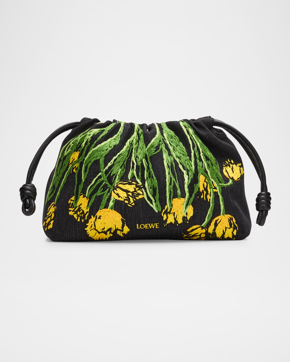 LOEWE FLAMENCO MEDIUM SHOULDER BAG IN TULIPS DENIM 