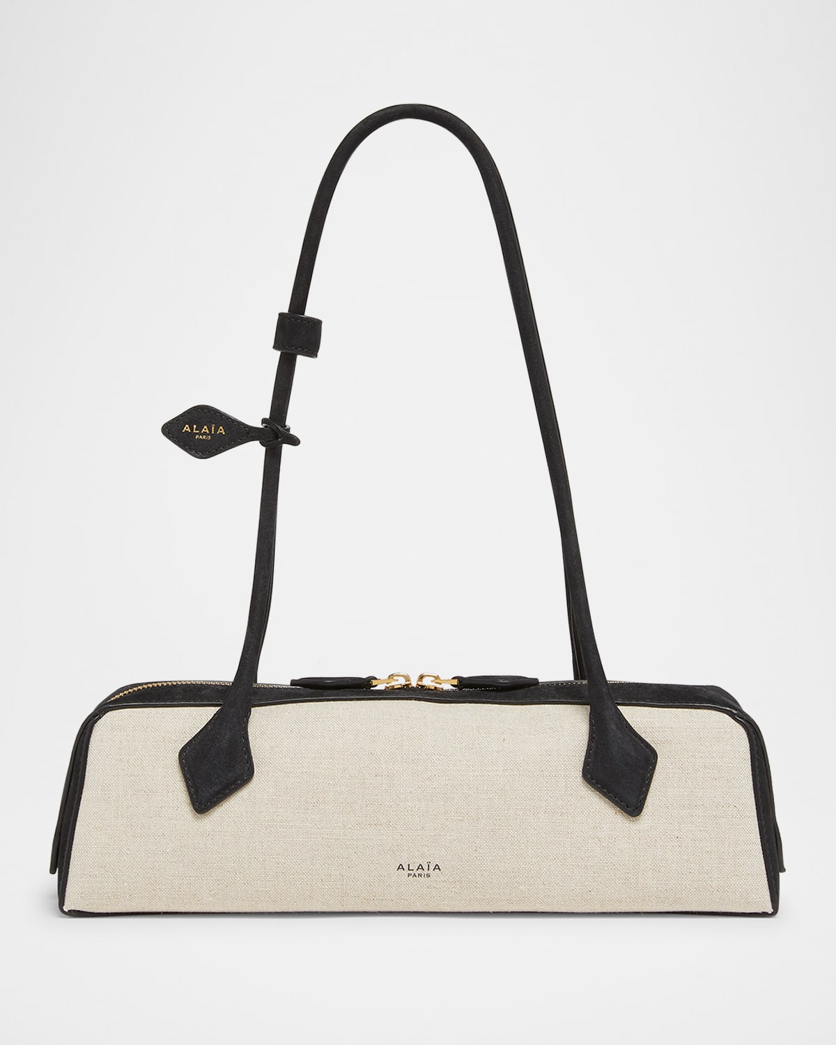 Alaïa Le Teckel Medium Shoulder Bag In Canvas And Leather