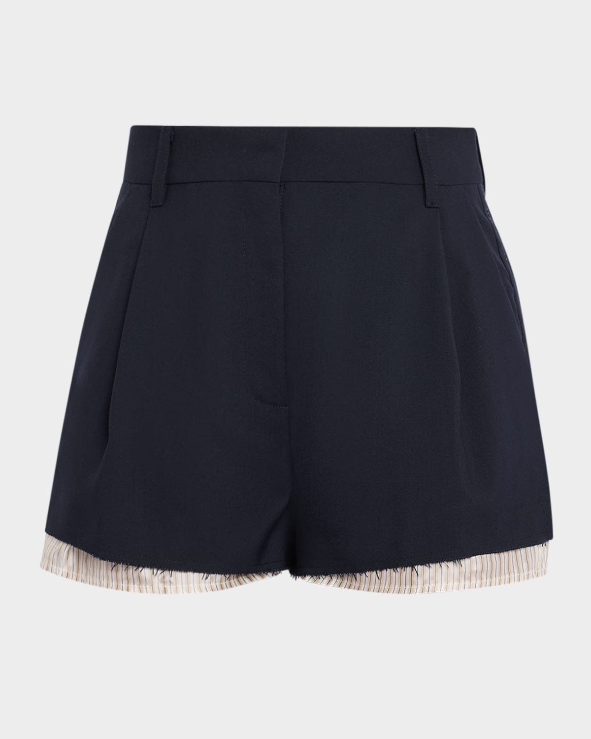 Peek-A-Boo Lining Pleated Shorts