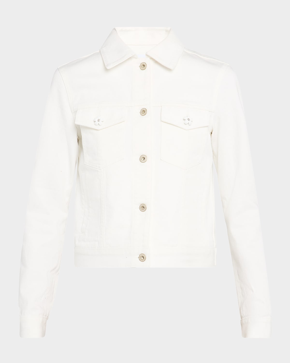 LOEWE FLOWER-BUTTON DENIM JACKET 