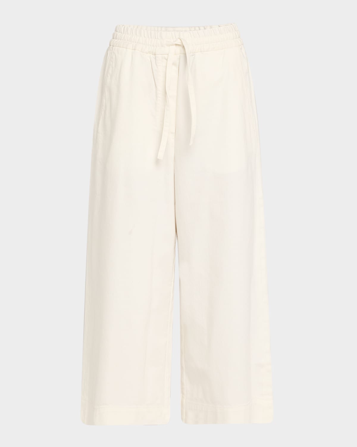 Loewe Anagram Drawstring Wide Leg Cropped Denim Trousers