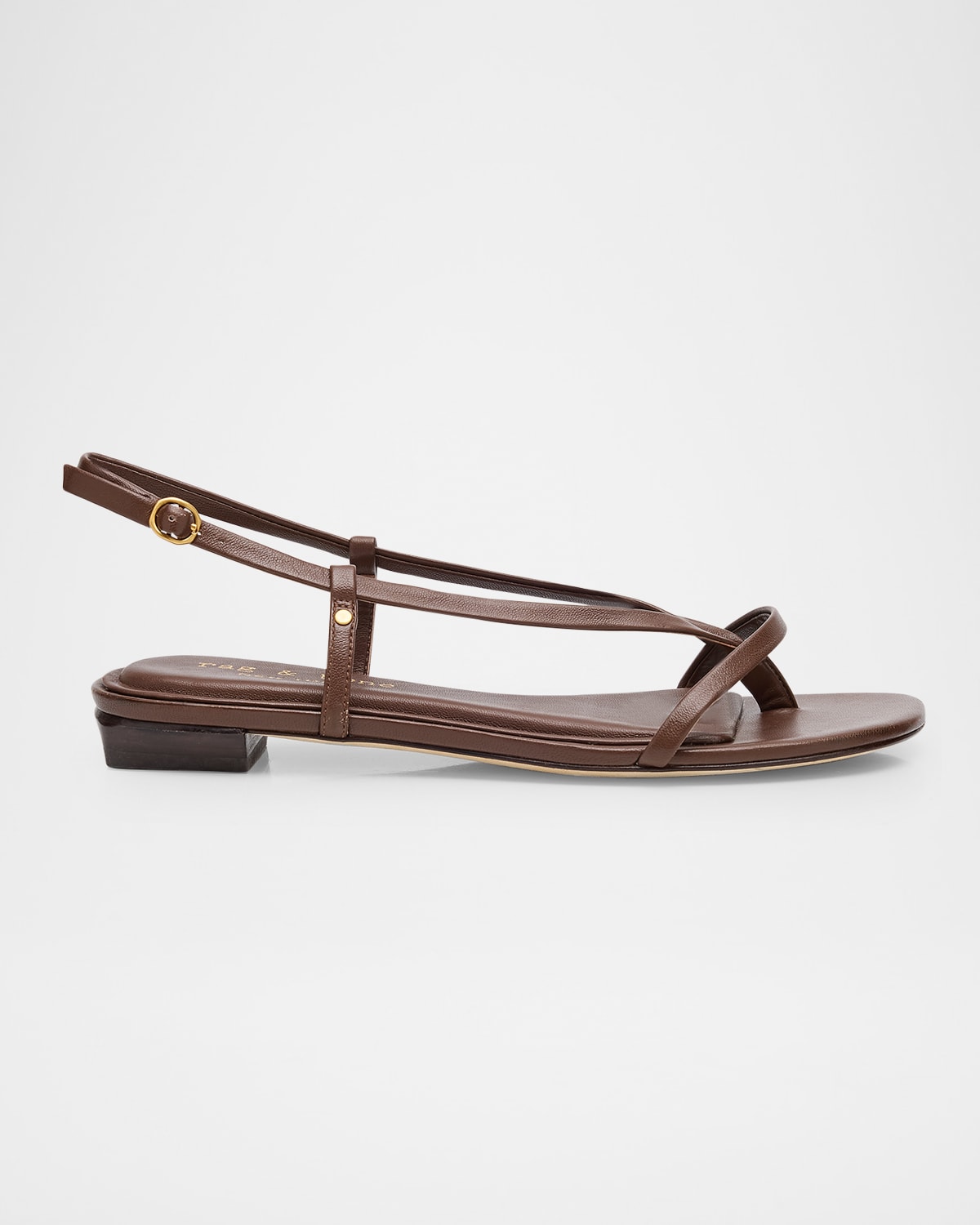 Rag & Bone Giselle Leather Thong Slingback Sandals In Silver