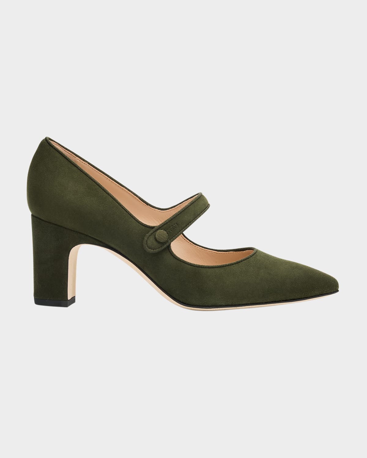 Manolo Blahnik Campariba Kid Suede Pumps In Green