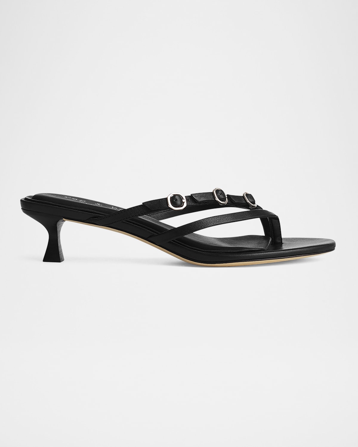 Rag & Bone Sammie Leather Buckle Kitten-heel Sandals