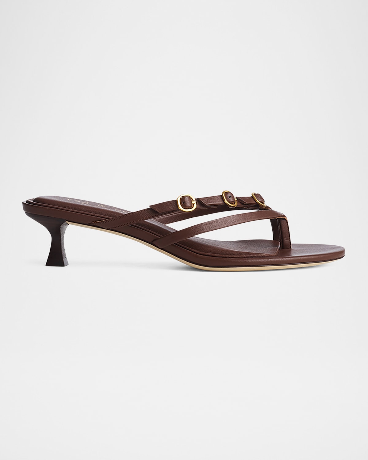 Rag & Bone Sammie Leather Buckle Kitten-heel Sandals
