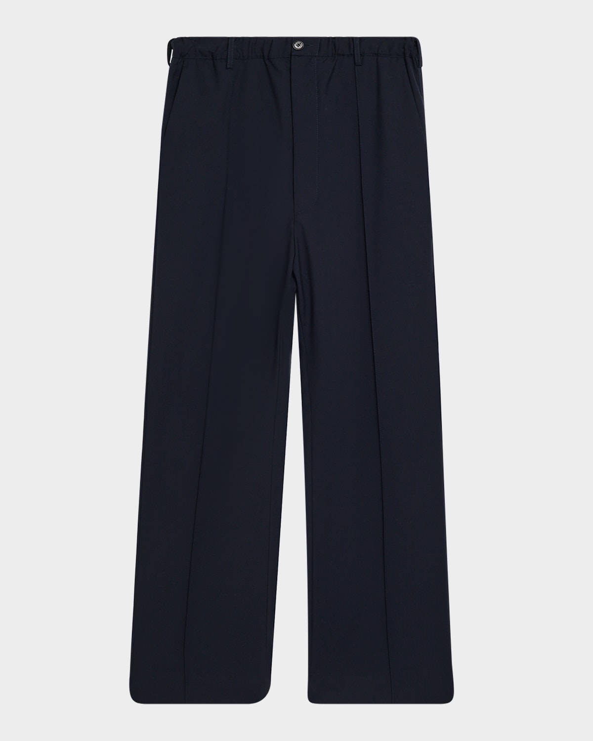 Marni Men's Wool High-waist Drawstring Flare Pants In Blue