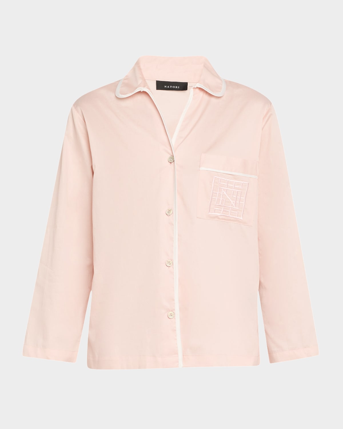 Natori Embroidered Cotton Sateen Short Pajama Set